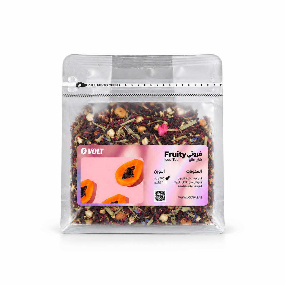 VOLT Fruity hibiscus iced tea, 100g loose leaf pack