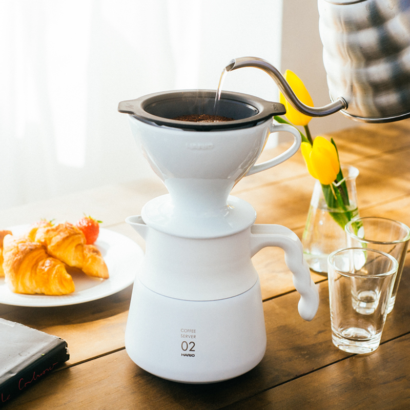 Hario V60 Insulated Stainless Steel Server PLUS - White - فولت VOLT