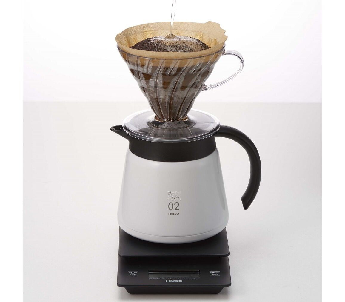Hario V60 Insulated Stainless Steel Server 600 - White - فولت VOLT