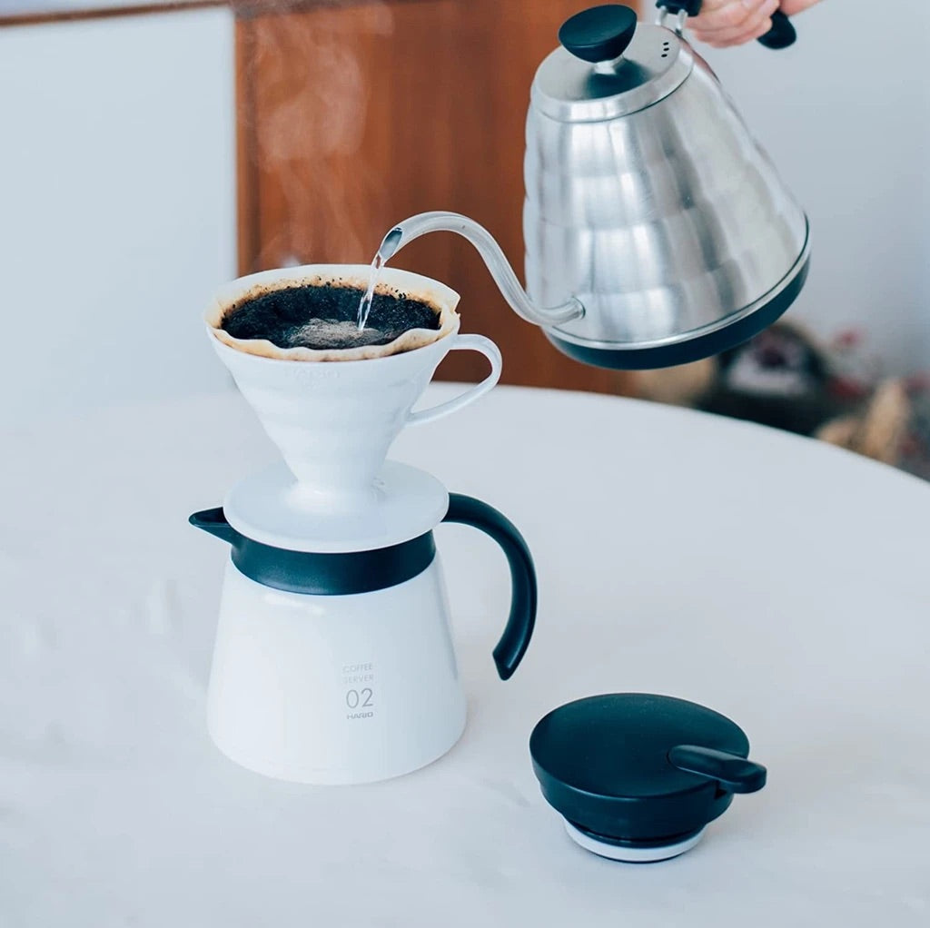 Hario V60 Insulated Stainless Steel Server 600 - White - فولت VOLT