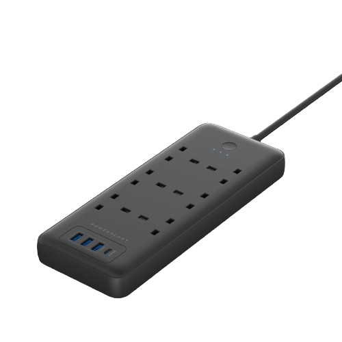 Powerology 6 AC 3 USB & USB - C PD 30W Multiport Smart Power Socket 3250W 13A 2M - BlackPower Outlets & Socketsفولت VOLT