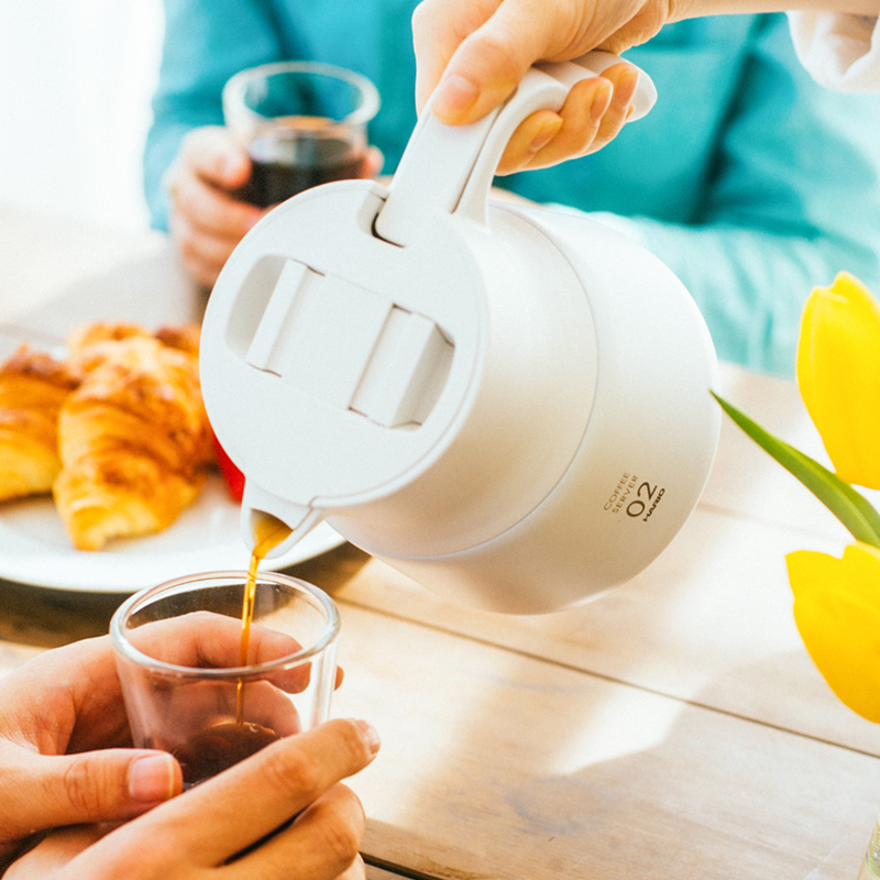 Hario V60 Insulated Stainless Steel Server PLUS - White - فولت VOLT
