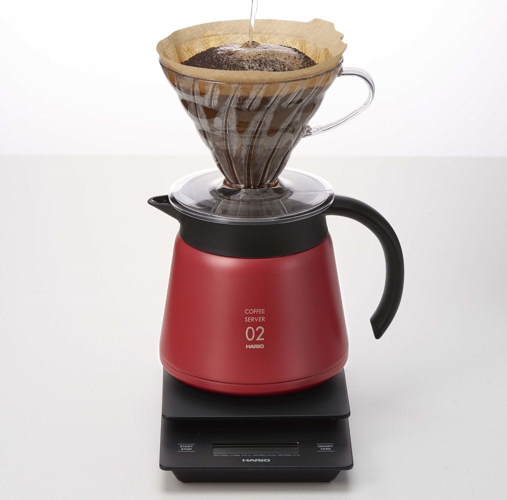Hario V60 Insulated Stainless Steel Server 600 - RedV60 Coffee Serverفولت VOLT