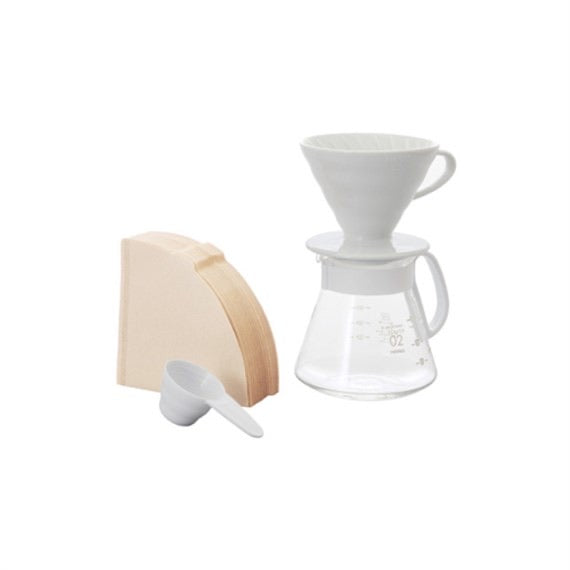 Hario V60 Colour Dripper & Pot White - فولت VOLT